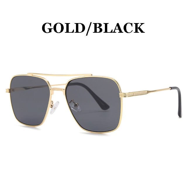 VVS Jewelry hip hop jewelry Gold-Black Gradient Pilot Sunglasses For Men