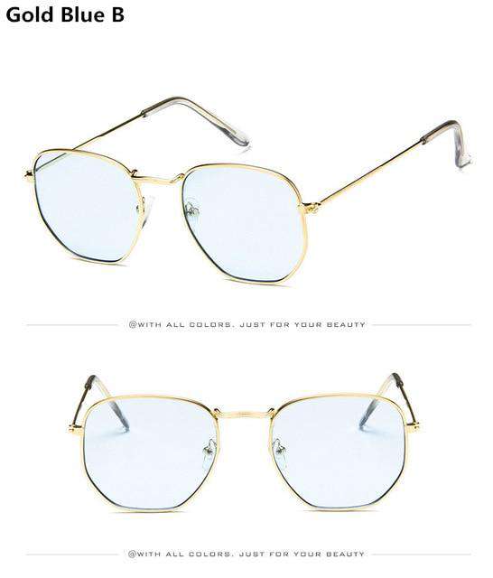 VVS Jewelry hip hop jewelry Gold Blue 1 Jumpan Metal Square Frame Sunglasses