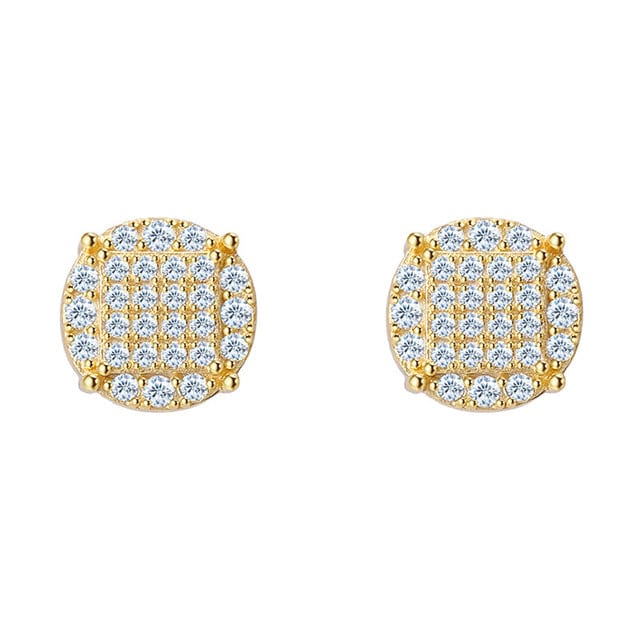 VVS Jewelry hip hop jewelry Gold color 925 Silver Moissanite Iced Stud Earrings