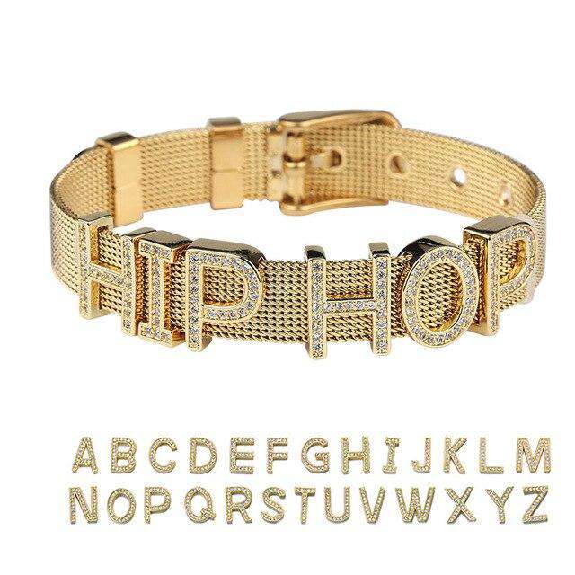 VVS Jewelry hip hop jewelry Gold / Customize 3 Letters Frosty Custom Name Bracelet