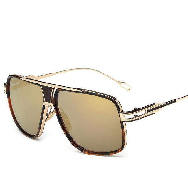 VVS Jewelry hip hop jewelry Gold-Gold Swagger Square Sunglasses