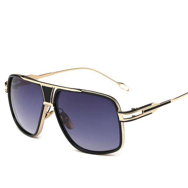 VVS Jewelry hip hop jewelry Gold-GradientGray Swagger Square Sunglasses