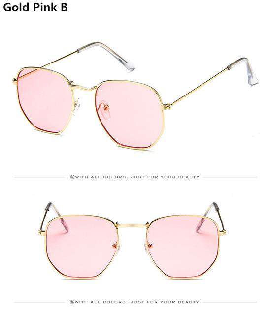 VVS Jewelry hip hop jewelry Gold Pink B Jumpan Metal Square Frame Sunglasses