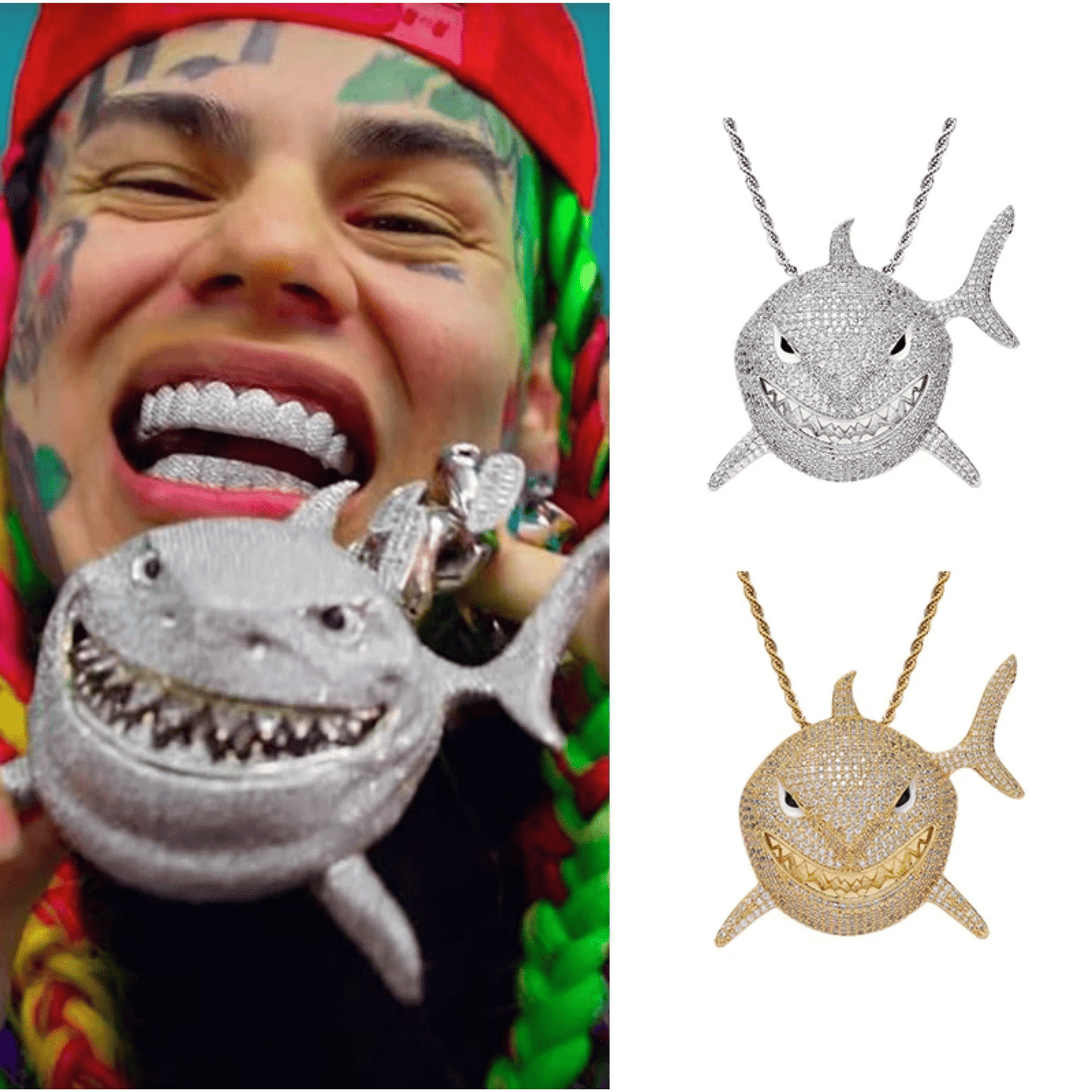 Shark 6IX9INE Bling Pendant Necklace