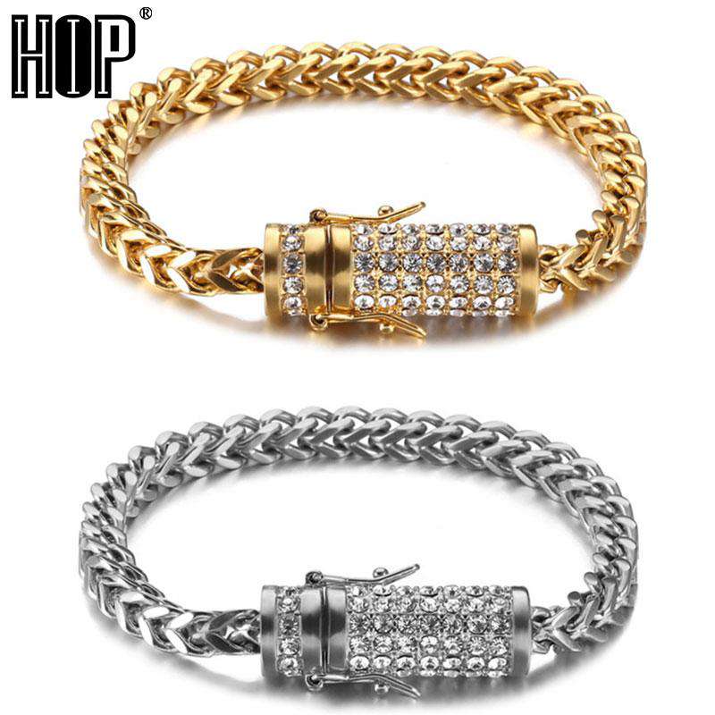 VVS Jewelry hip hop jewelry Gold/Silver Chain Bracelet With Blinged Out Clasp