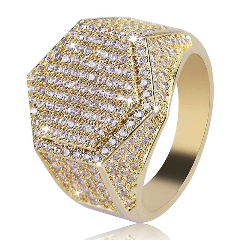 VVS Jewelry hip hop jewelry Gold/Silver Poly Geometric Ring