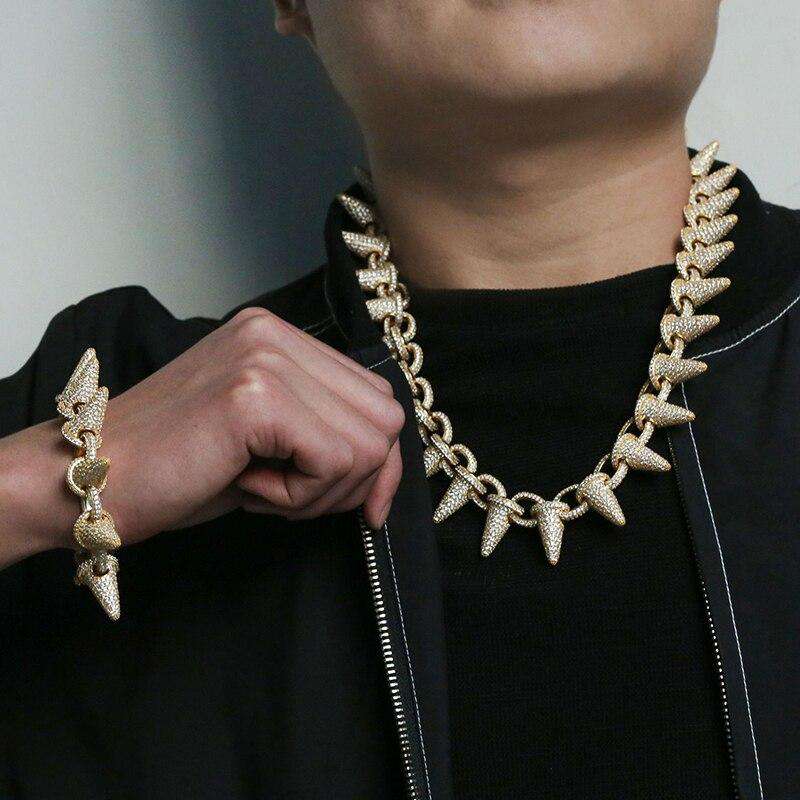 VVS Jewelry hip hop jewelry Gold/Silver Rivet Spike Bracelet