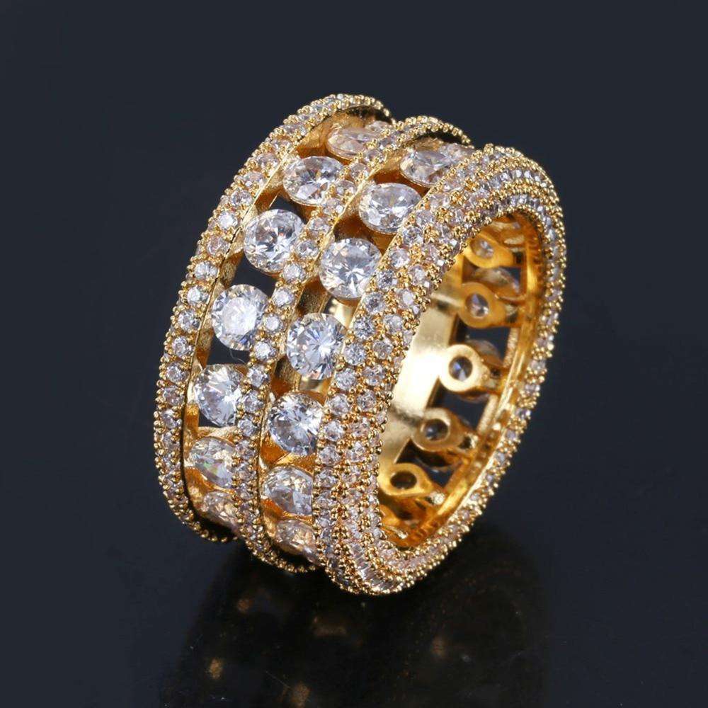 VVS Jewelry hip hop jewelry Gold/Silver Thick Band Ring