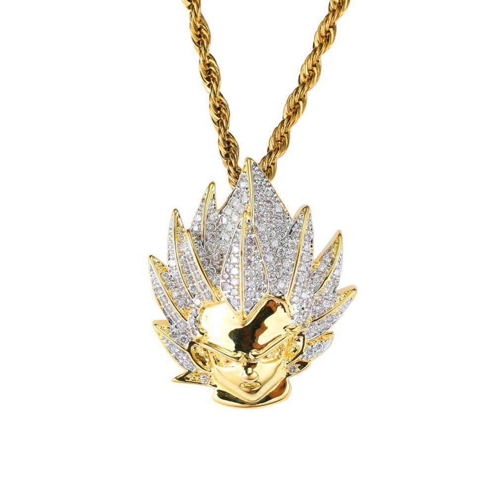 VVS Jewelry hip hop jewelry Gold/Silver Vegeta Pendant + Chain