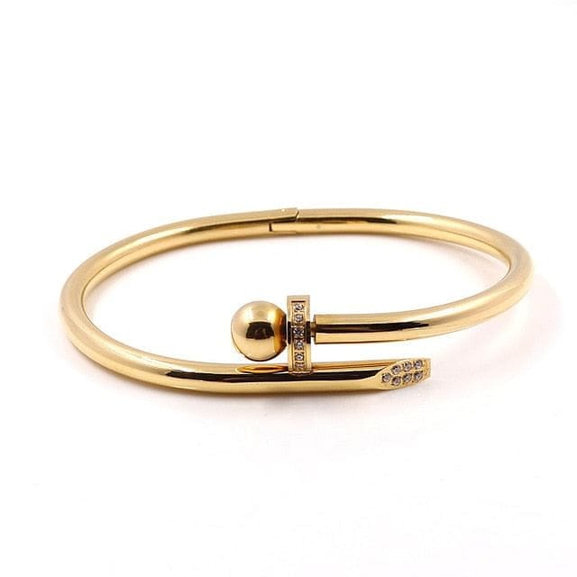 VVS Jewelry hip hop jewelry Gold Stainless Steel Screw Bangle Bracelet