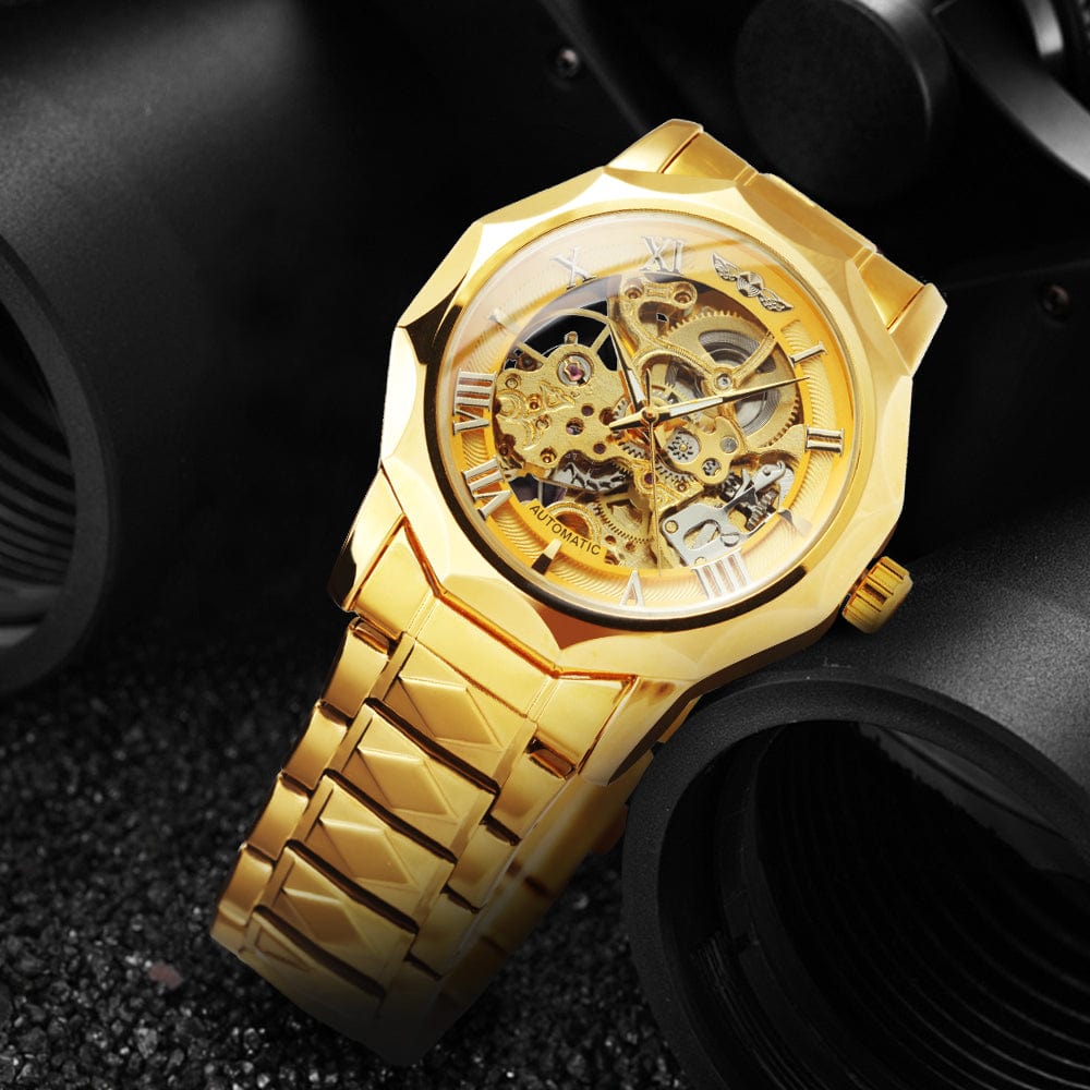 VVS Jewelry hip hop jewelry GOLDEN GOLDEN Lux Dodecagon Skeleton Automatic Mechanical Watch