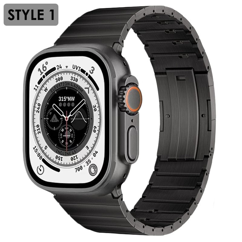 VVS Jewelry hip hop jewelry Gray / 38mm Titanium Stainless Steel Classic Apple Watch Band