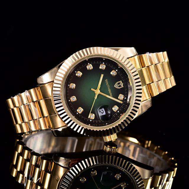 VVS Jewelry hip hop jewelry Green Louis XII Gold Watch
