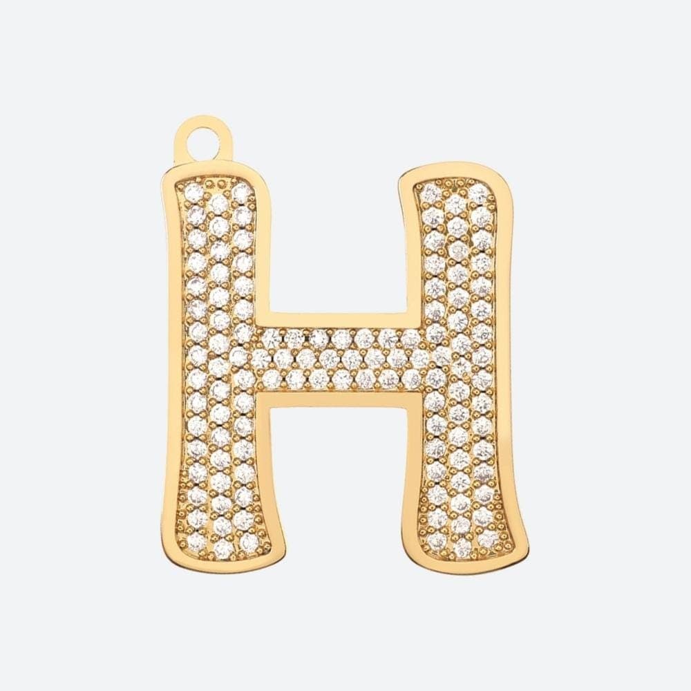 VVS Jewelry hip hop jewelry H Initial Dog Pendant