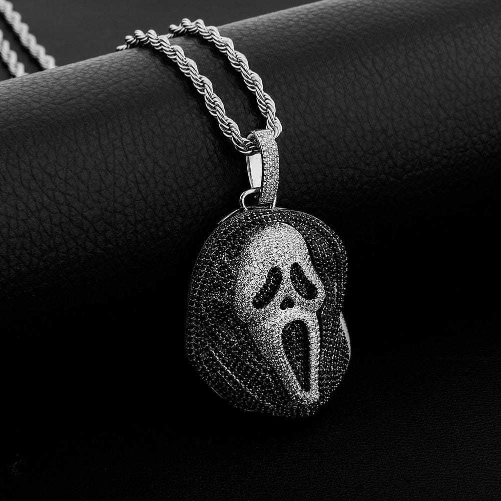 VVS Jewelry hip hop jewelry Iced Black Skull Pendant chain