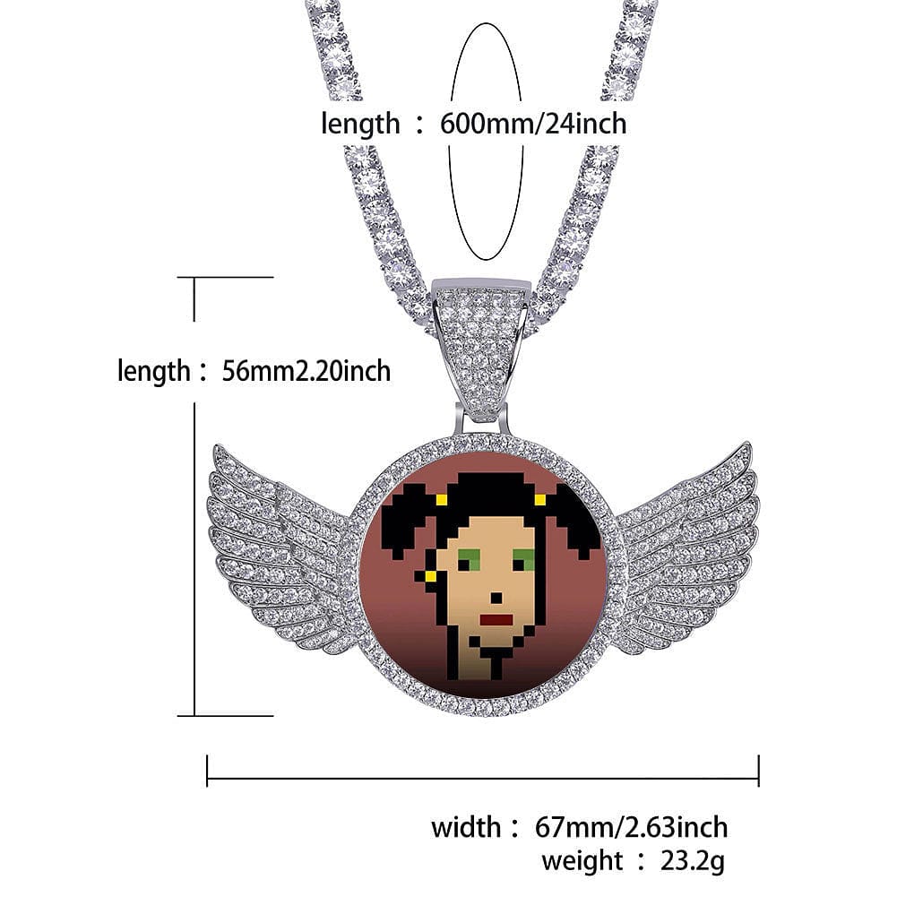 VVS Jewelry hip hop jewelry Iced Engraved Custom Circle Photo Pendant