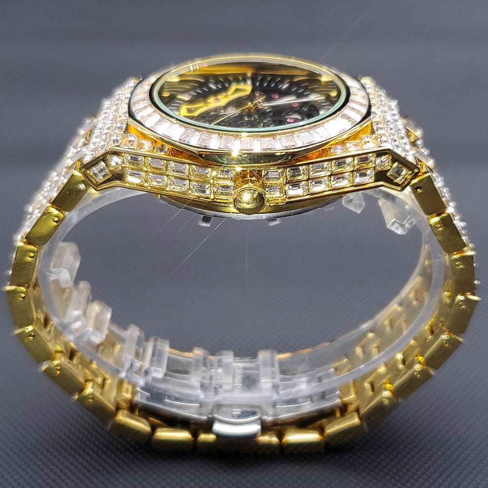 VVS Jewelry hip hop jewelry Iced Men's Mechanical Baguette Watch