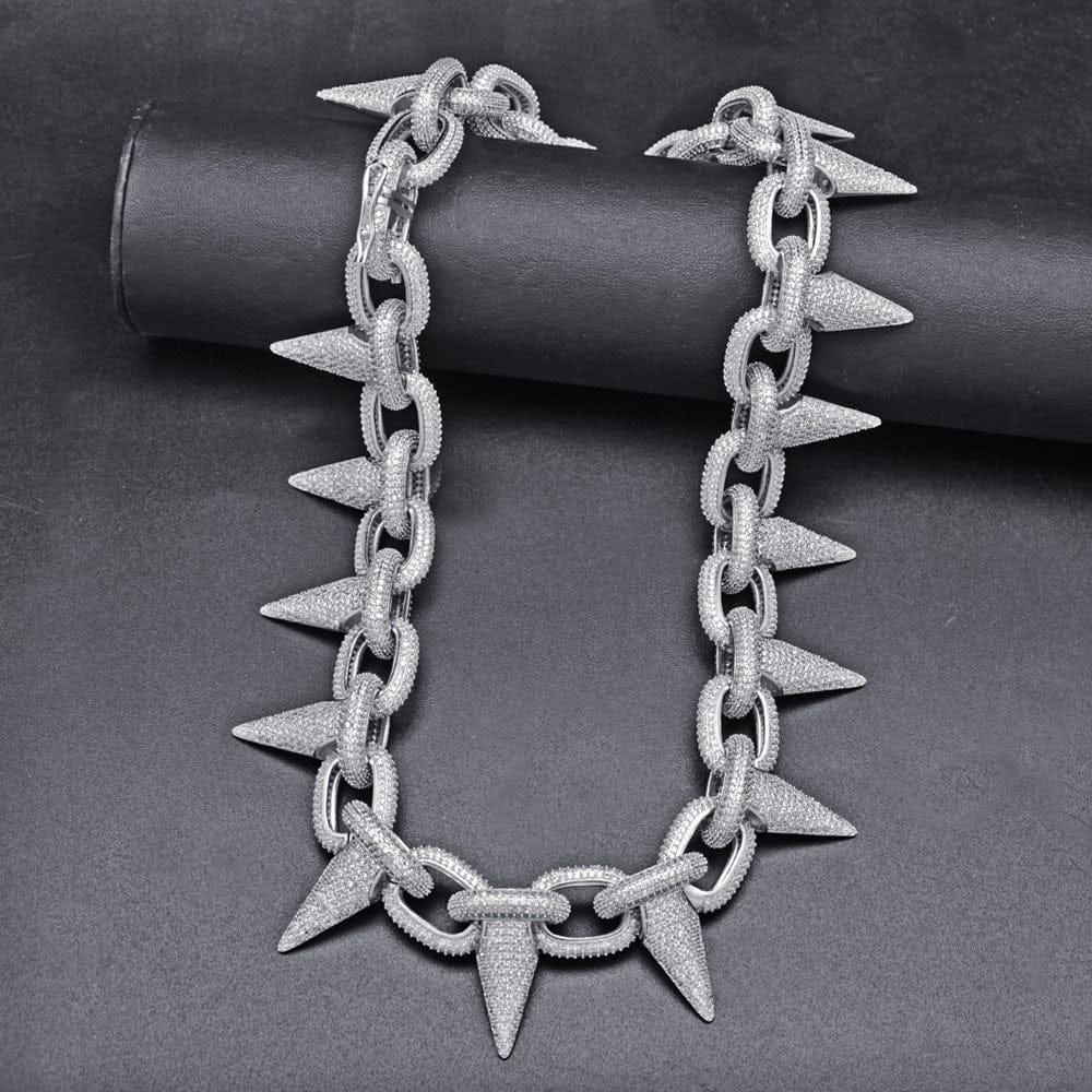 VVS Jewelry hip hop jewelry Iced Out Babe Rivet Spike Necklace