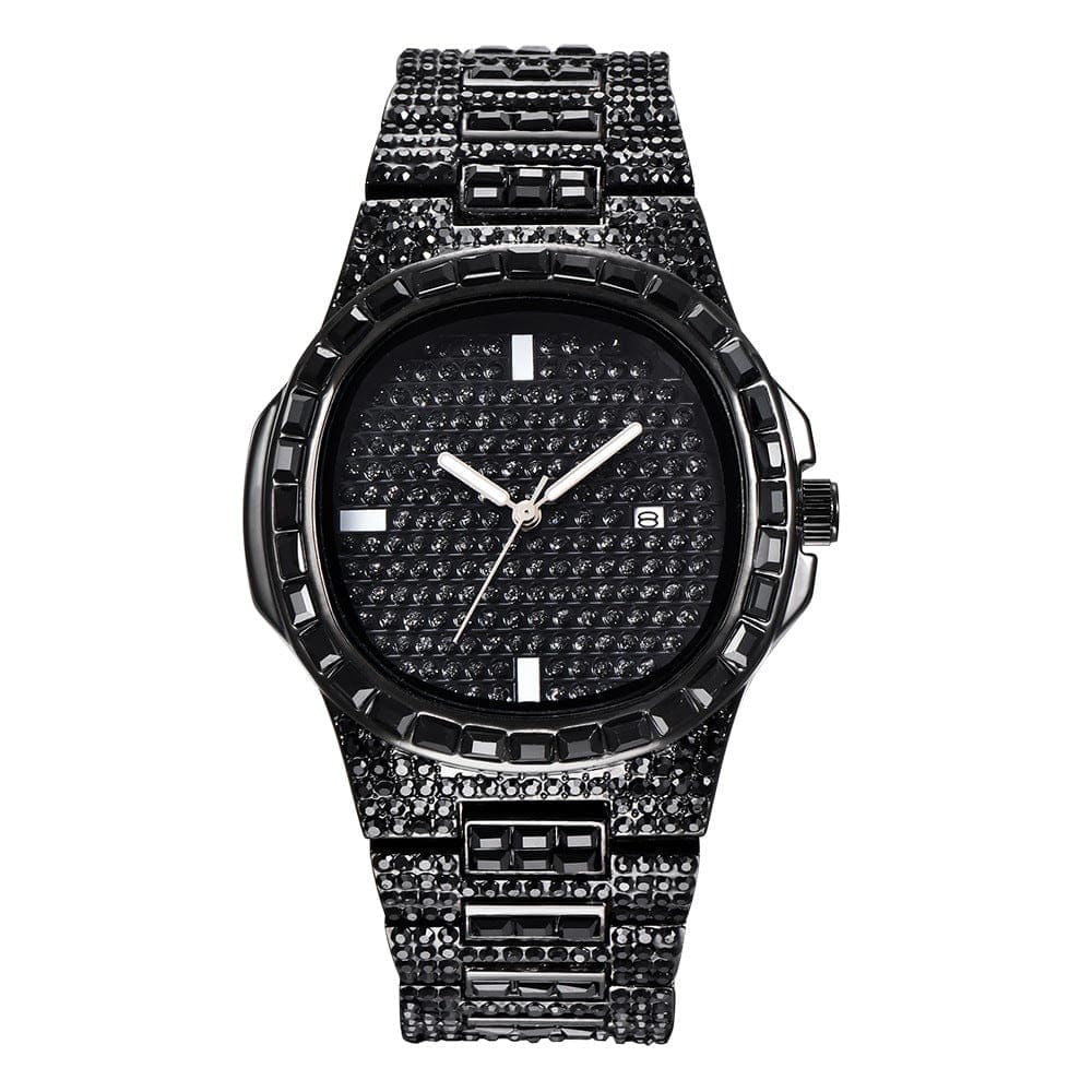 VVS Jewelry hip hop jewelry Iced Out Baguette Black Watch