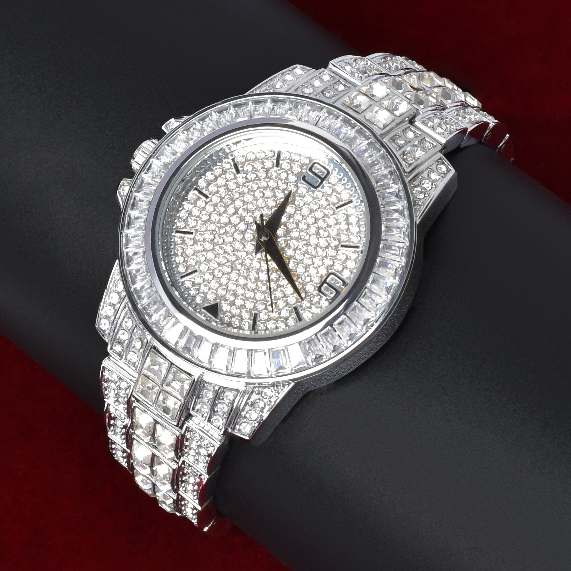 VVS Jewelry hip hop jewelry Iced Out Blizzard Baguette Watch
