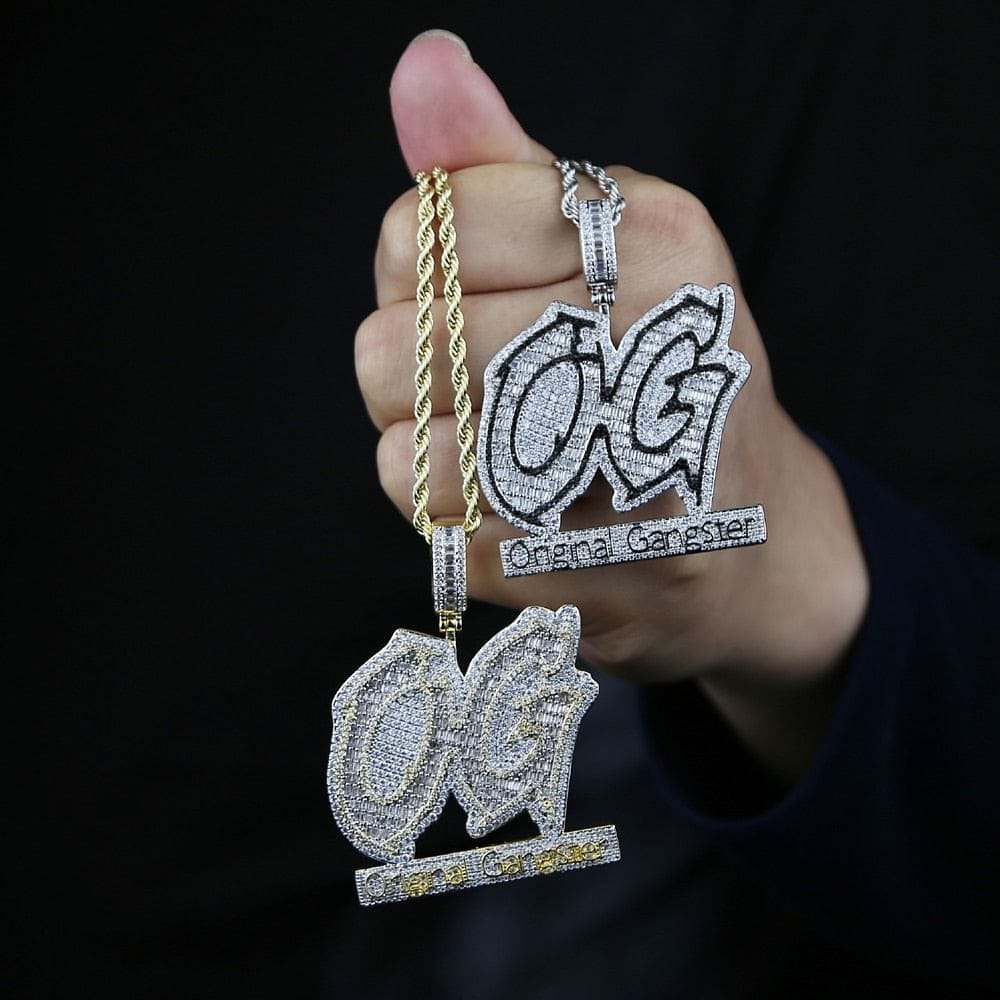 VVS Jewelry hip hop jewelry Iced Out "OG - Original Gangster" Pendant Chain