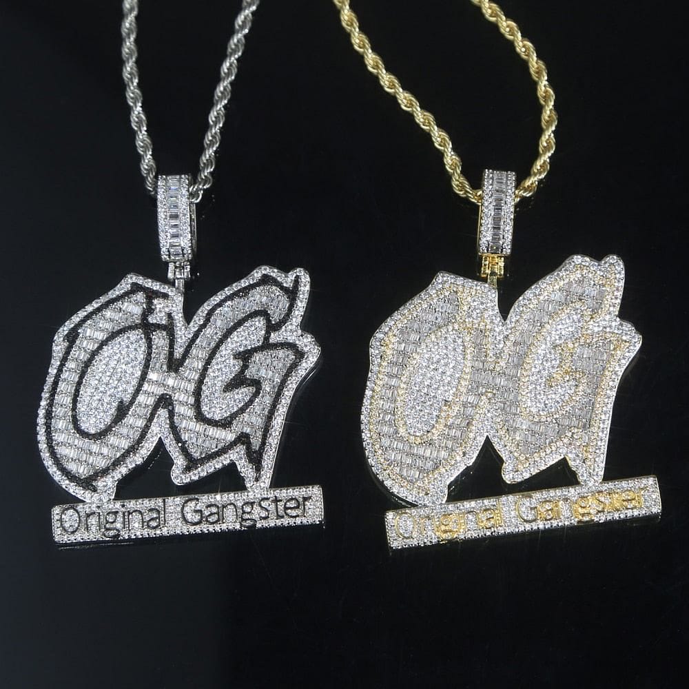 VVS Jewelry hip hop jewelry Iced Out "OG - Original Gangster" Pendant Chain