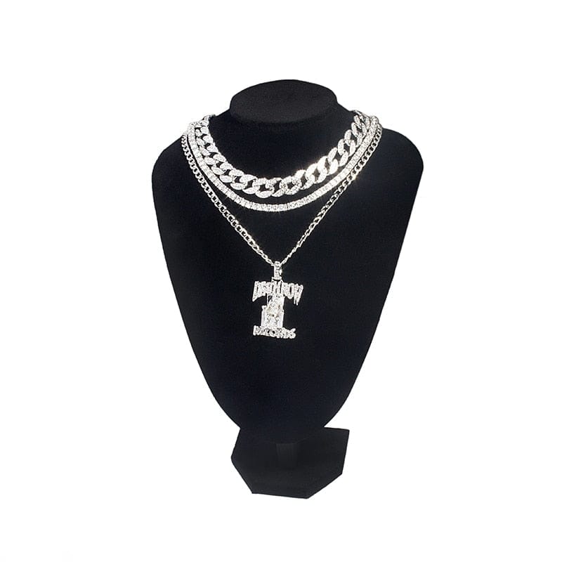 VVS Jewelry hip hop jewelry Icy Death Row Records Pendant Chain Bundle