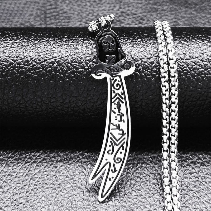 VVS Jewelry hip hop jewelry Islamic C Imam Ali Sword Stainless Steel Necklace
