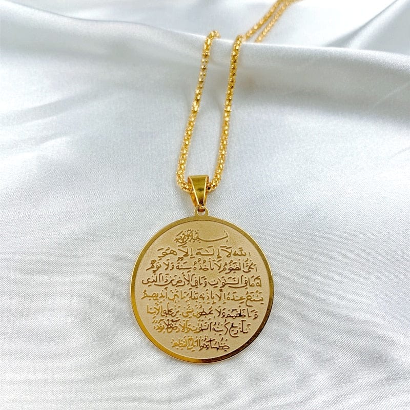 VVS Jewelry hip hop jewelry Islamic Gold Ayatul Kursi Pendant Necklace