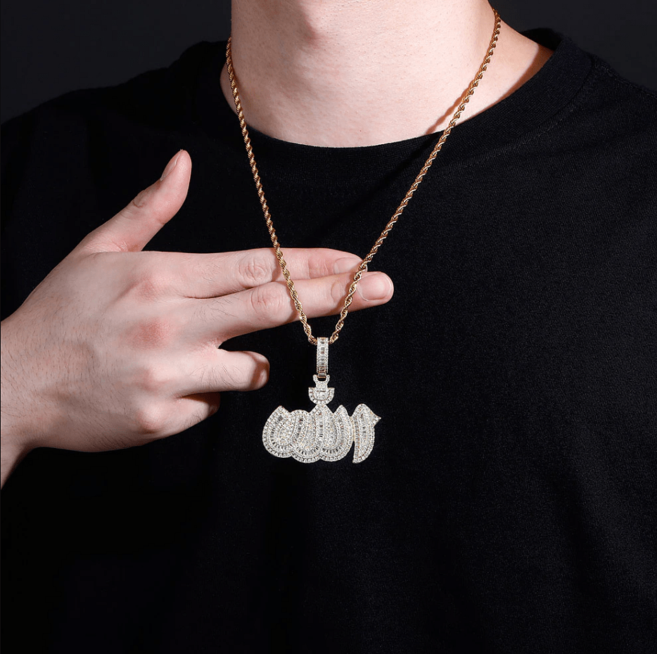 VVS Jewelry Icy Allah Micro Pave Pendant Necklace