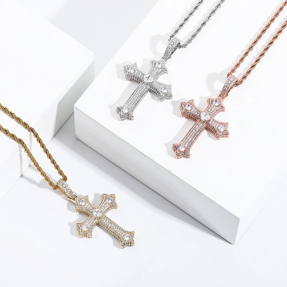 VVS Jewelry hip hop jewelry Large Diamond Gothic Cross Pendant