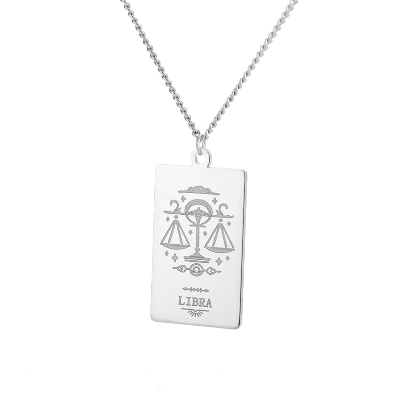 VVS Jewelry hip hop jewelry Libra 1 / 18 Inches Zodiac Sign Pendant Chain