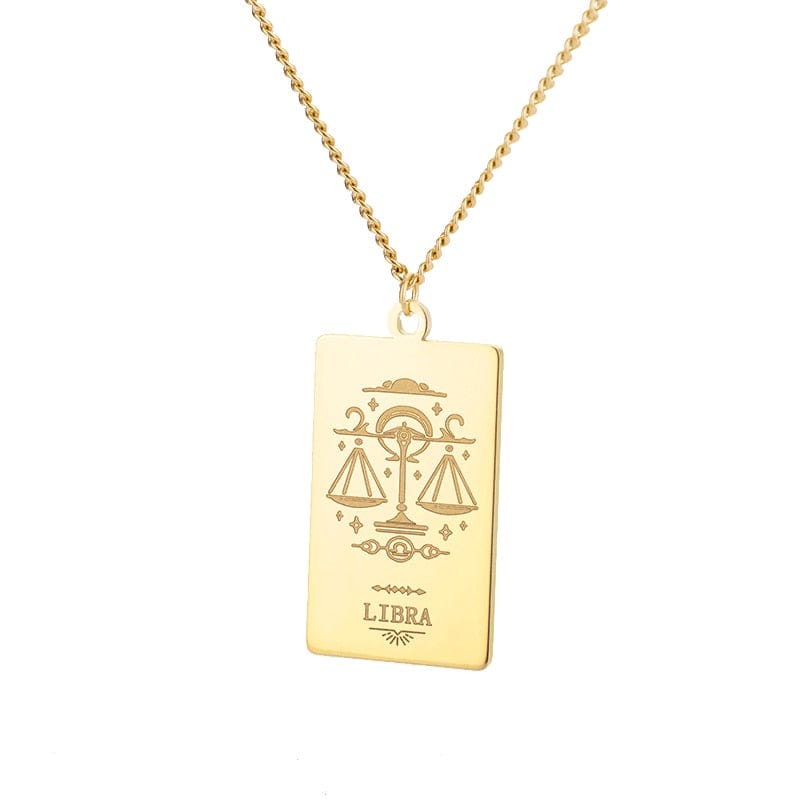 VVS Jewelry hip hop jewelry Libra / 18 Inches Zodiac Sign Pendant Chain