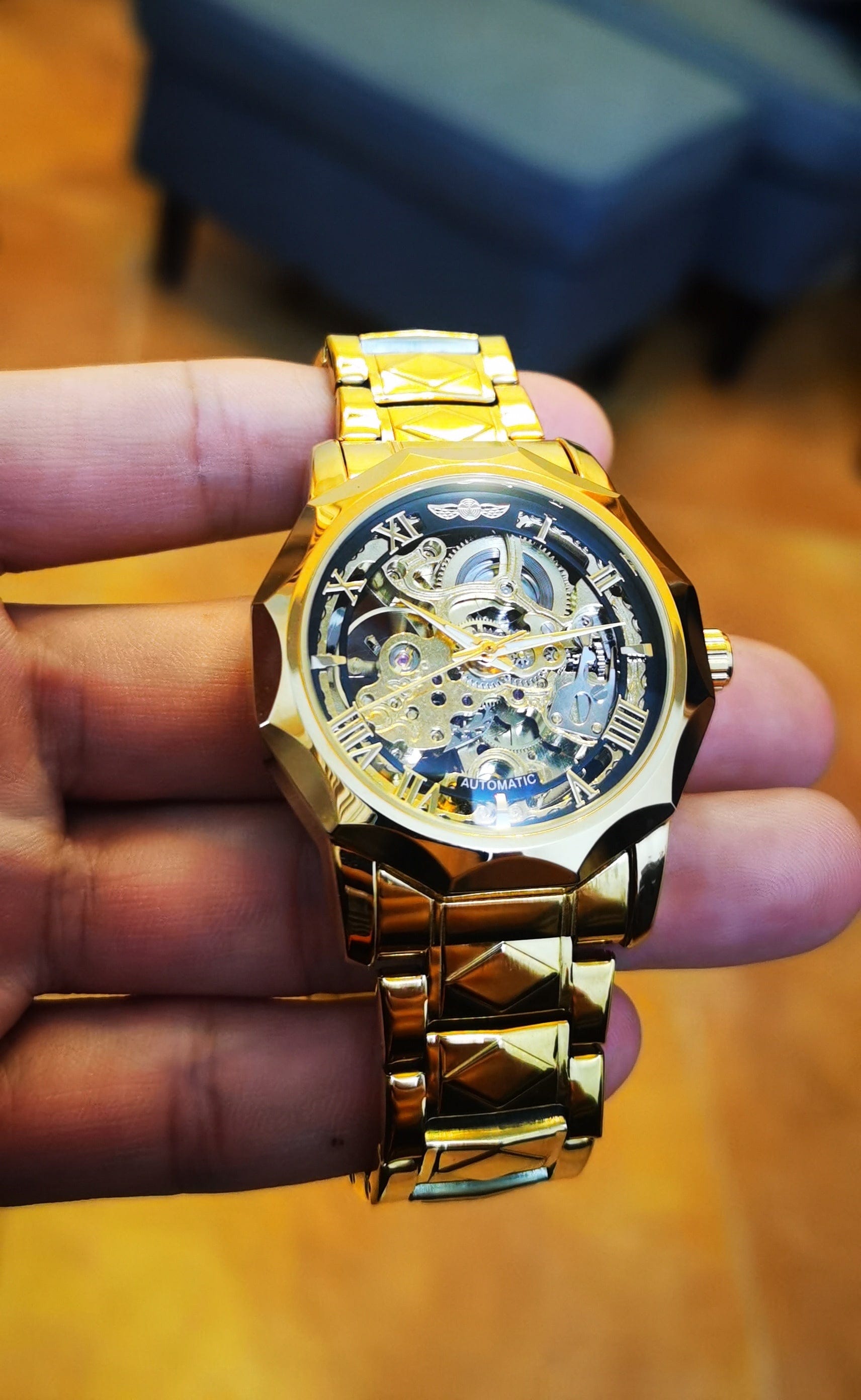 VVS Jewelry hip hop jewelry Lux Dodecagon Skeleton Automatic Mechanical Watch