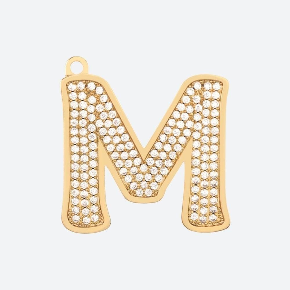 VVS Jewelry hip hop jewelry M Initial Dog Pendant