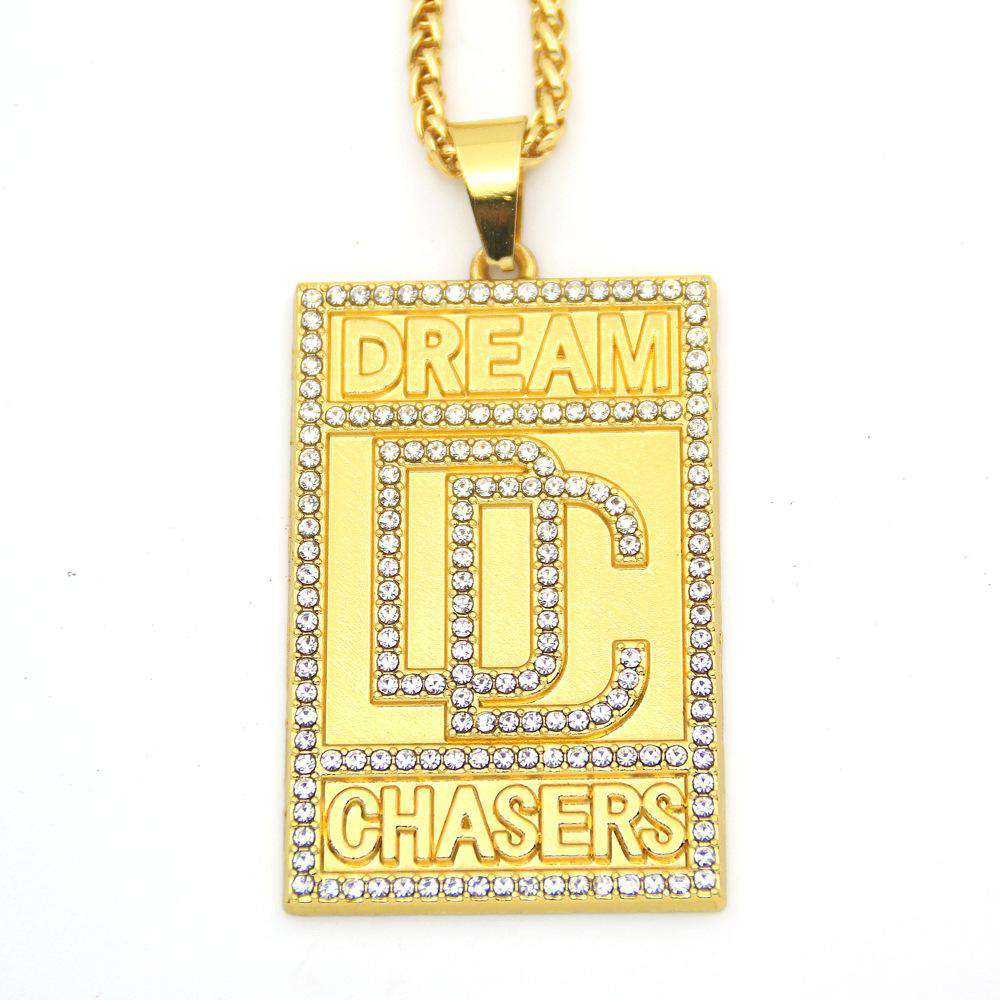 VVS Jewelry hip hop jewelry Meek Mill Dream Chasers 14k Gold Plated Pendant Necklace