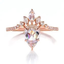 VVS Jewelry hip hop jewelry Moissanite 4 14K Rose Gold Moissanite Ring