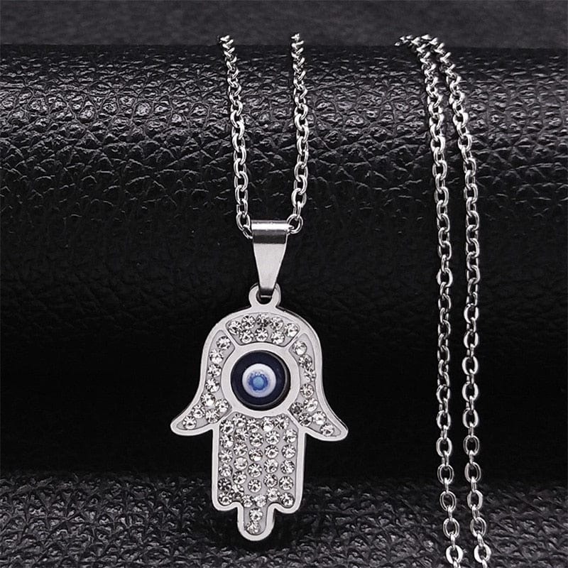 VVS Jewelry hip hop jewelry necklaces A - Silver Greek Eye Necklace