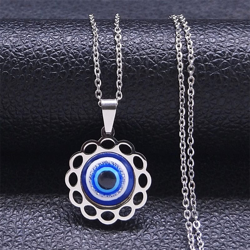 VVS Jewelry hip hop jewelry necklaces E - Silver Greek Eye Necklace