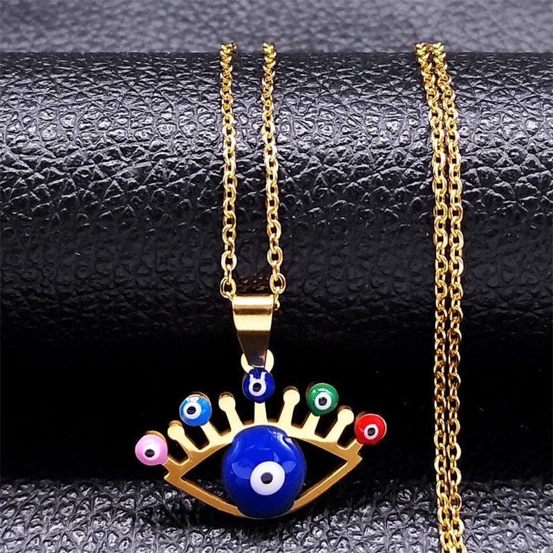 VVS Jewelry hip hop jewelry necklaces I - Gold Greek Eye Necklace