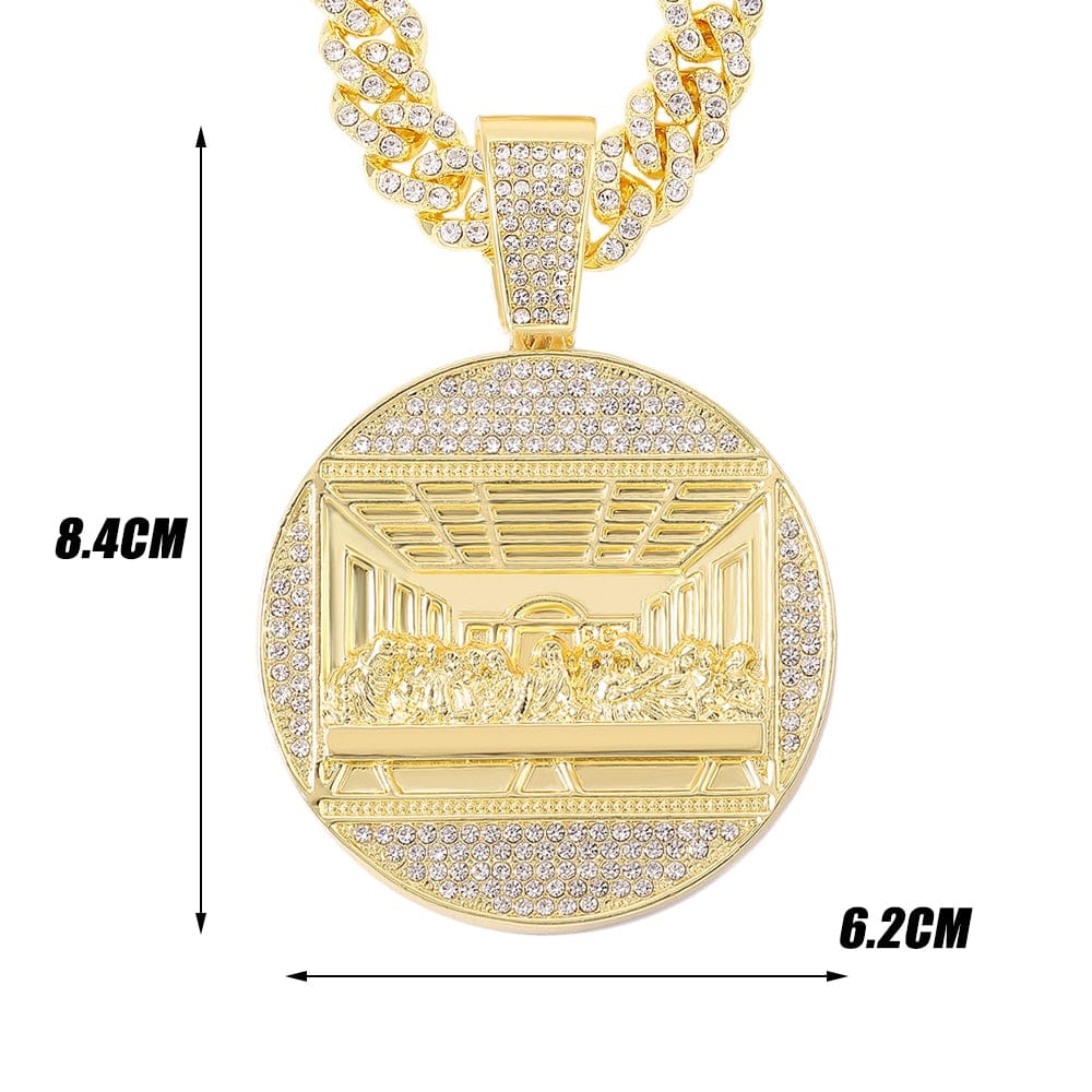 VVS Jewelry hip hop jewelry necklaces Iced Out Last Supper Pendant Cuban Necklace