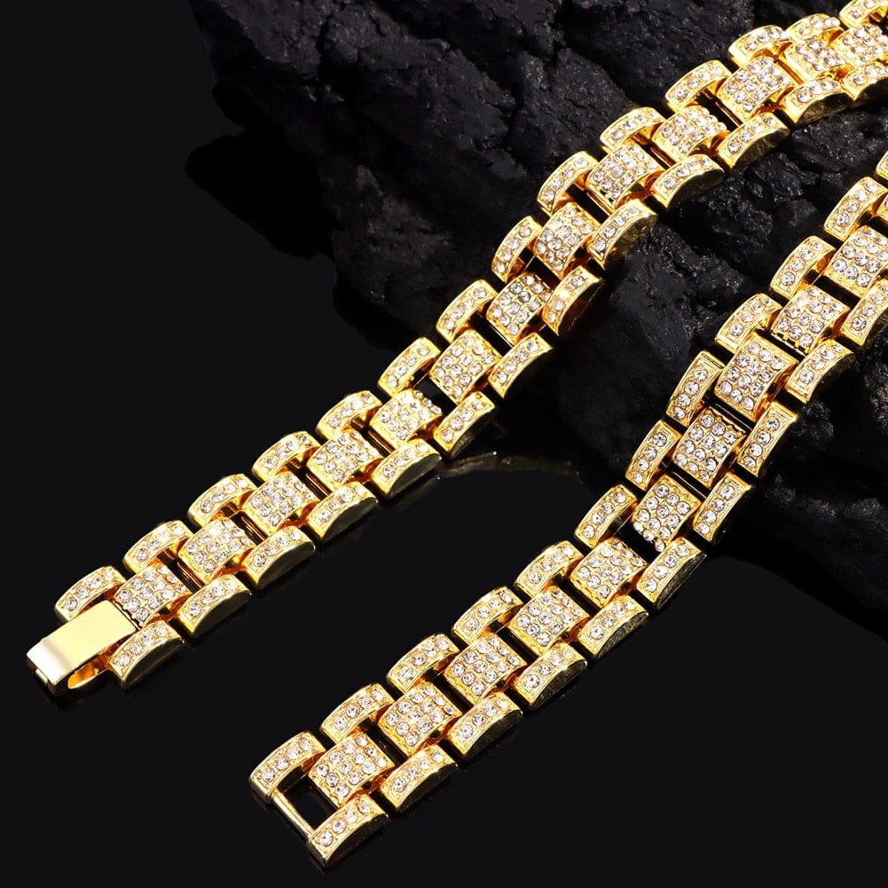 VVS Jewelry hip hop jewelry necklaces Iced Out Watch Band Cuban Choker Necklace