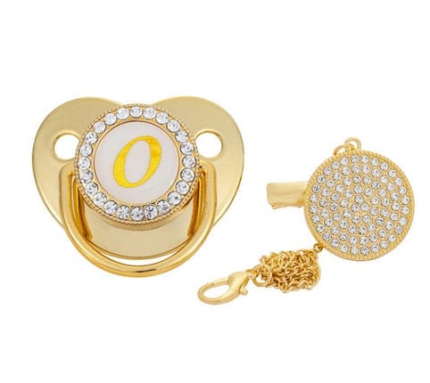 VVS Jewelry hip hop jewelry O Custom Gold Bling Initial BPA Free Baby Pacifier