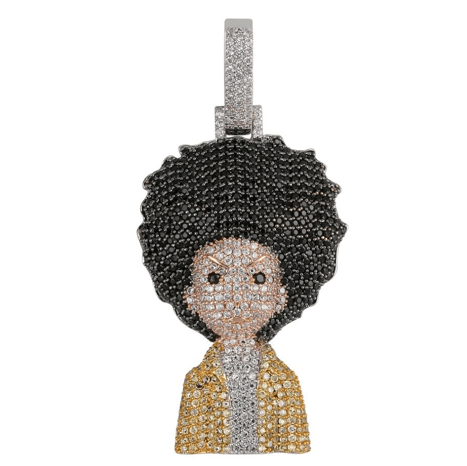 VVS Jewelry hip hop jewelry Pendant 1 / Rope Chain / 24 Inch The Boondocks Micro Pave Pendant Necklace