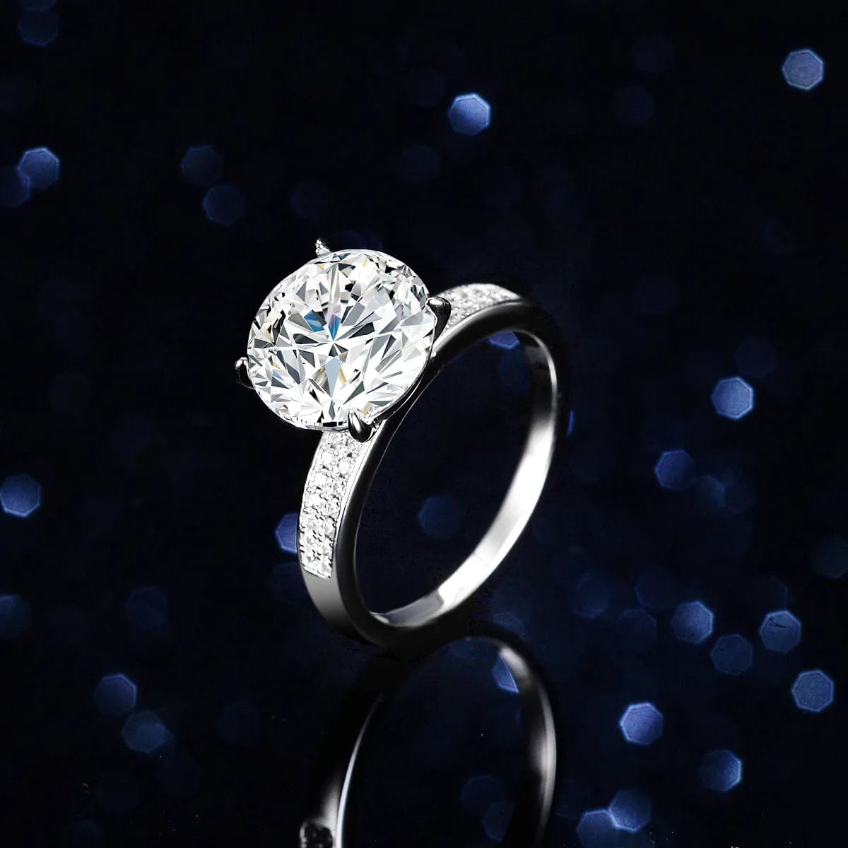 VVS Jewelry hip hop jewelry Radiant Sparkle 5CT 925 Sterling Silver Moissanite Engagement Ring