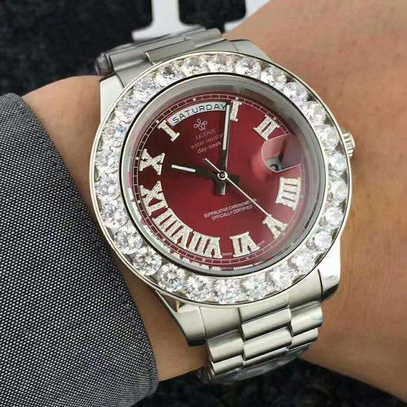 VVS Jewelry hip hop jewelry red Iced Presidential Watch