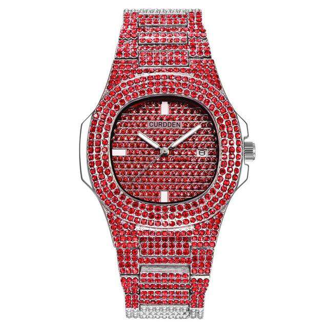 VVS Jewelry hip hop jewelry Red OG Bust Down Watch