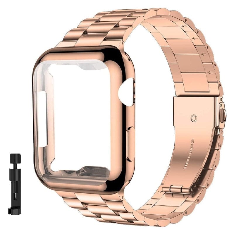 VVS Jewelry hip hop jewelry Rose Gold / 38mm Classic Stainless Watch Strap For Apple Watch