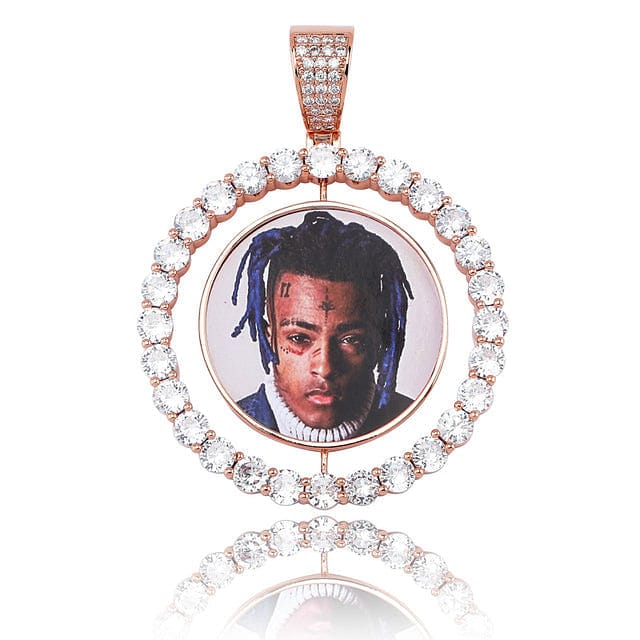 VVS Jewelry hip hop jewelry Rose gold / Cuban chain / 30inch VVS Jewelry Custom Spinning Photo Chain