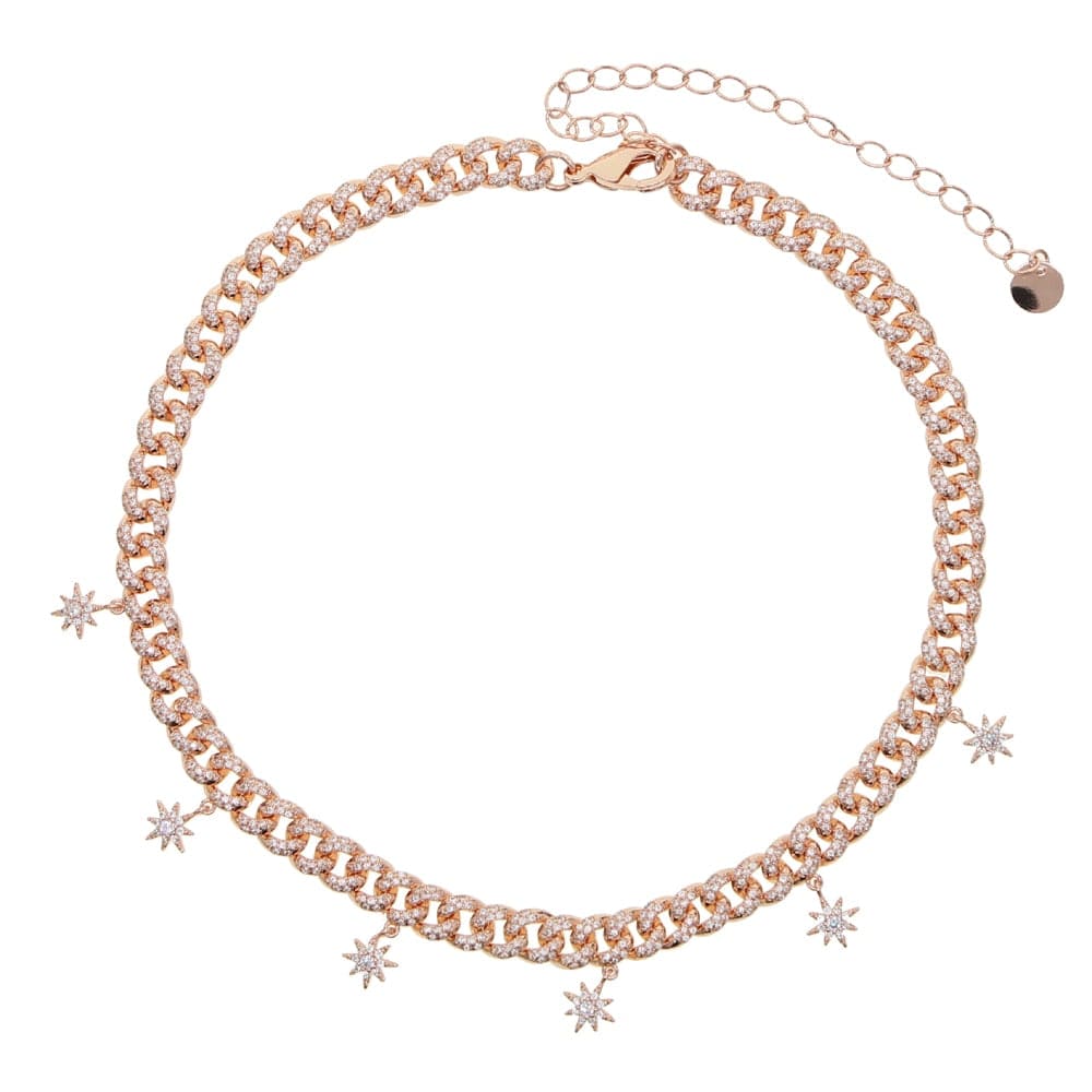 VVS Jewelry hip hop jewelry Rose Gold Dainty NorthStar Miami Cuban Link Choker Necklace